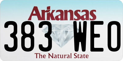 AR license plate 383WEO