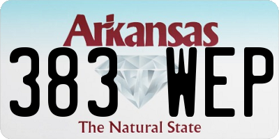 AR license plate 383WEP