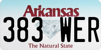AR license plate 383WER