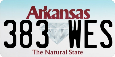AR license plate 383WES