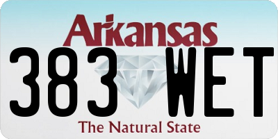 AR license plate 383WET