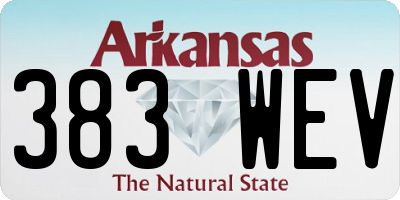 AR license plate 383WEV