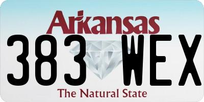 AR license plate 383WEX