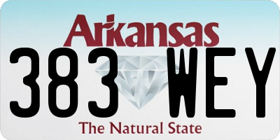AR license plate 383WEY