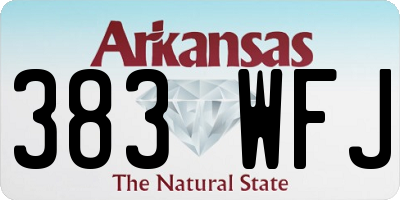 AR license plate 383WFJ