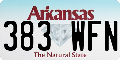 AR license plate 383WFN
