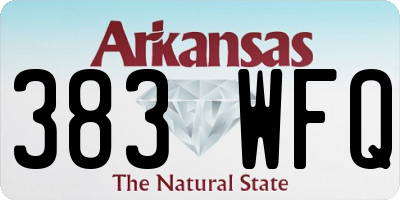 AR license plate 383WFQ