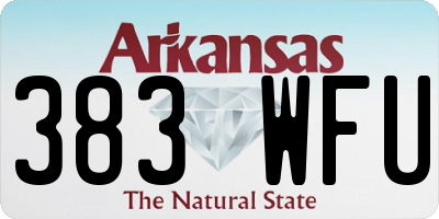 AR license plate 383WFU