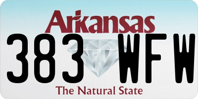 AR license plate 383WFW