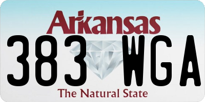 AR license plate 383WGA