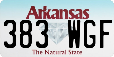 AR license plate 383WGF