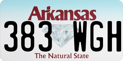 AR license plate 383WGH