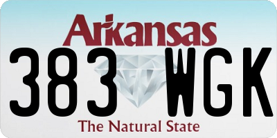 AR license plate 383WGK