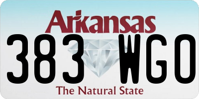 AR license plate 383WGO