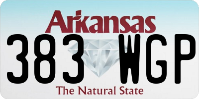 AR license plate 383WGP
