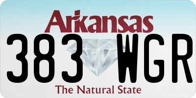 AR license plate 383WGR