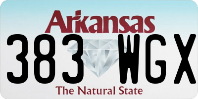 AR license plate 383WGX