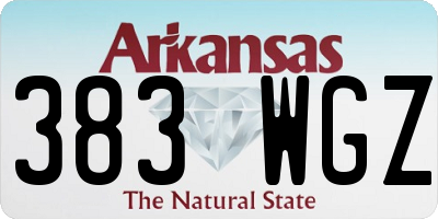 AR license plate 383WGZ
