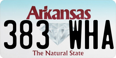 AR license plate 383WHA