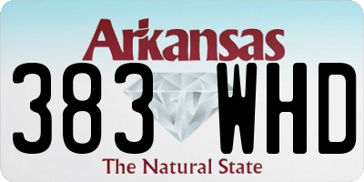 AR license plate 383WHD