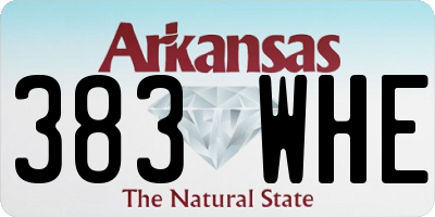 AR license plate 383WHE