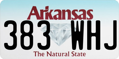 AR license plate 383WHJ