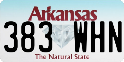 AR license plate 383WHN