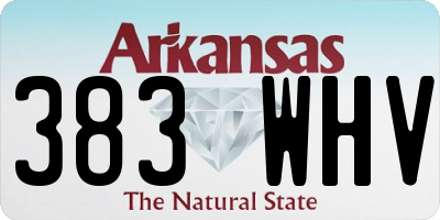 AR license plate 383WHV