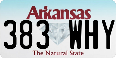 AR license plate 383WHY