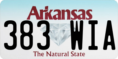 AR license plate 383WIA