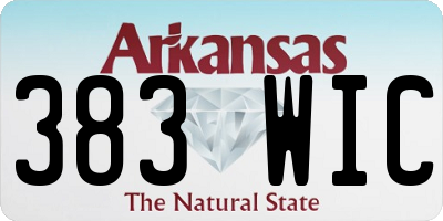 AR license plate 383WIC