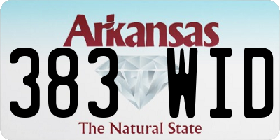 AR license plate 383WID