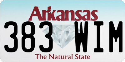 AR license plate 383WIM