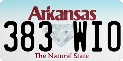 AR license plate 383WIO