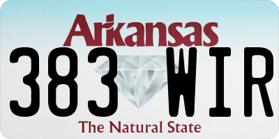 AR license plate 383WIR