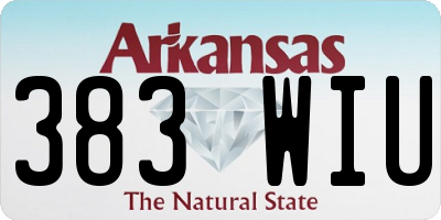 AR license plate 383WIU