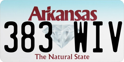 AR license plate 383WIV