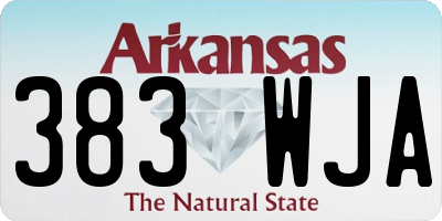 AR license plate 383WJA