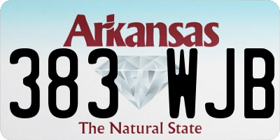 AR license plate 383WJB