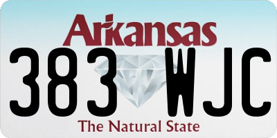 AR license plate 383WJC