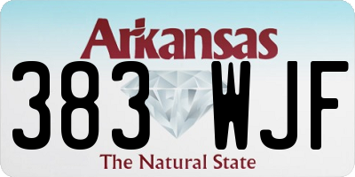 AR license plate 383WJF