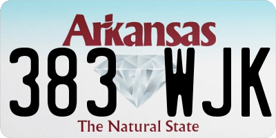 AR license plate 383WJK