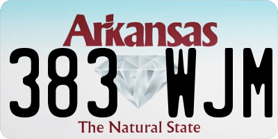 AR license plate 383WJM