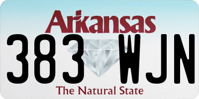 AR license plate 383WJN