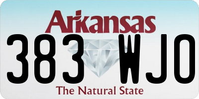 AR license plate 383WJO