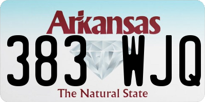 AR license plate 383WJQ