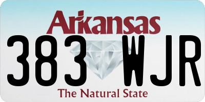 AR license plate 383WJR