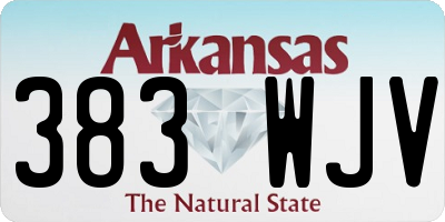 AR license plate 383WJV