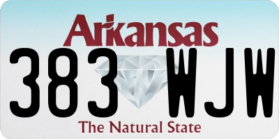AR license plate 383WJW