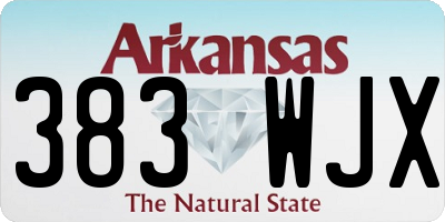 AR license plate 383WJX